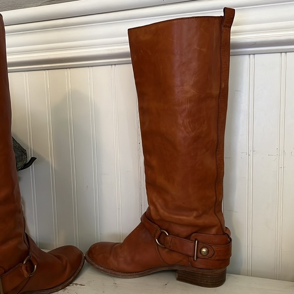 Coach Natalie cognac brown leather riding boots - Picture 5 of 9